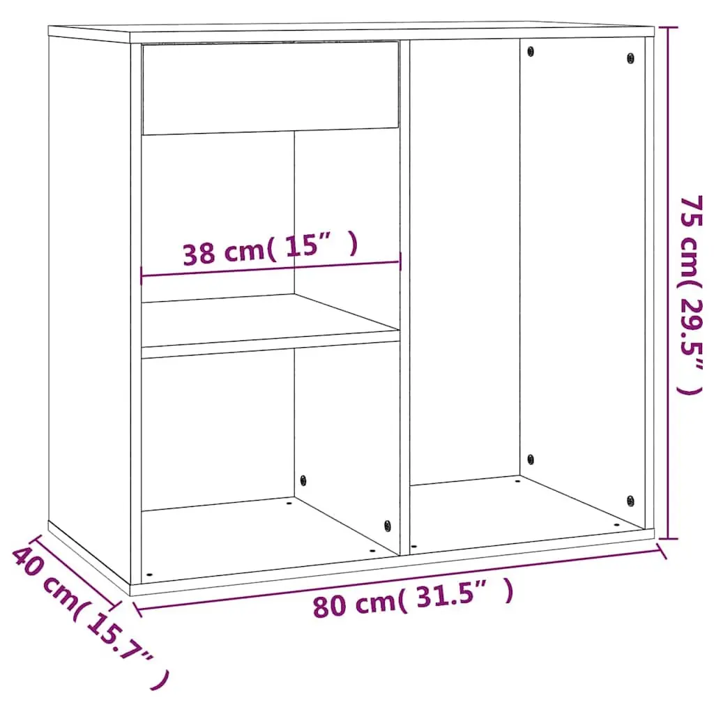 Cosmetic Cabinet Storage Unit Moisture Resistant White 80 x 40 x 75 cm