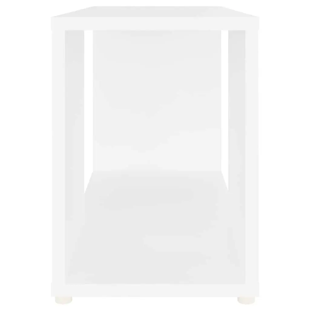 Open Shelving Unit TV Cabinet Engineered Wood White 60W x 24D x 32H cm Storage Furniture