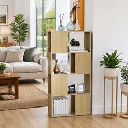 Engineered Wood Book Cabinet Room Divider, 4 Shelves