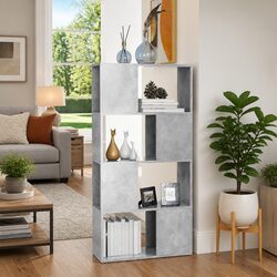 4-Compartment Grey Book Cabinet Room Divider