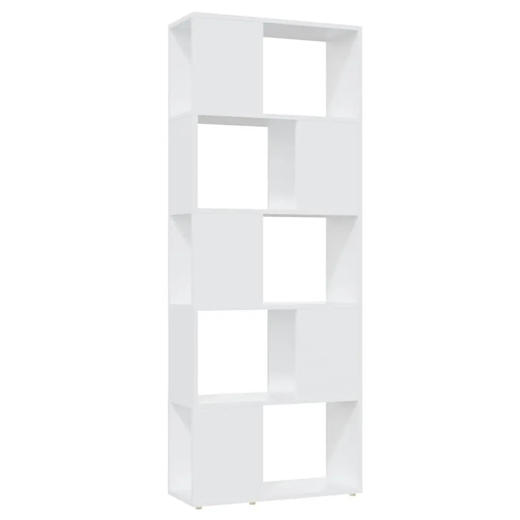 Bookcase Open Shelving Organizer Room Divider 60W x 24D x 155H cm White