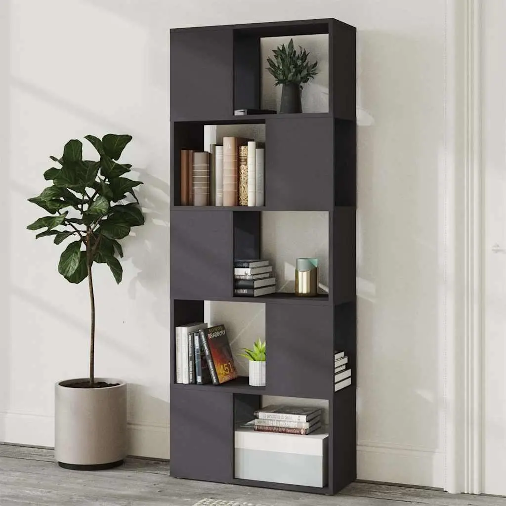 Book Cabinet Open Shelving Unit Room Divider Grey 60W x 24D x 155H cm