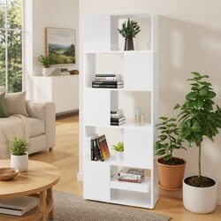 High Gloss White Shelving Unit Room Divider for Storage