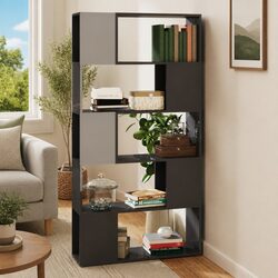 High Gloss Grey Book Cabinet Room Divider with 5 Compartments
