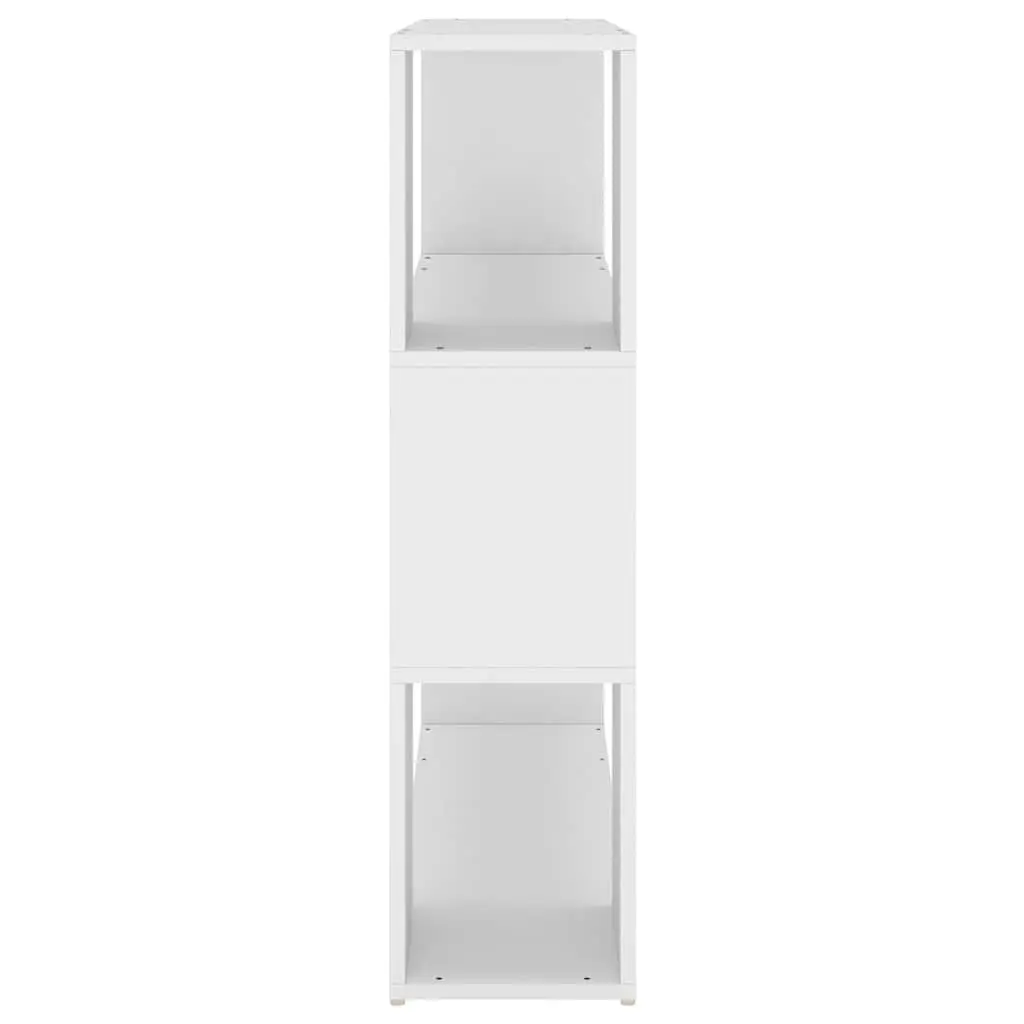 Bookshelf White Room Divider with 3 Compartments for Storage and Organisation