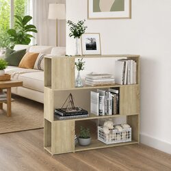 Shelving Unit Room Divider Brown Book Cabinet 100x24x94cm