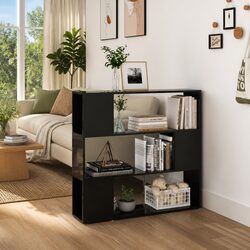 Black High Gloss Book Cabinet Room Divider