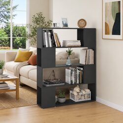 4-Compartment Grey Book Cabinet Room Divider