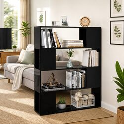 Book Cabinet Room Divider in High Gloss Black