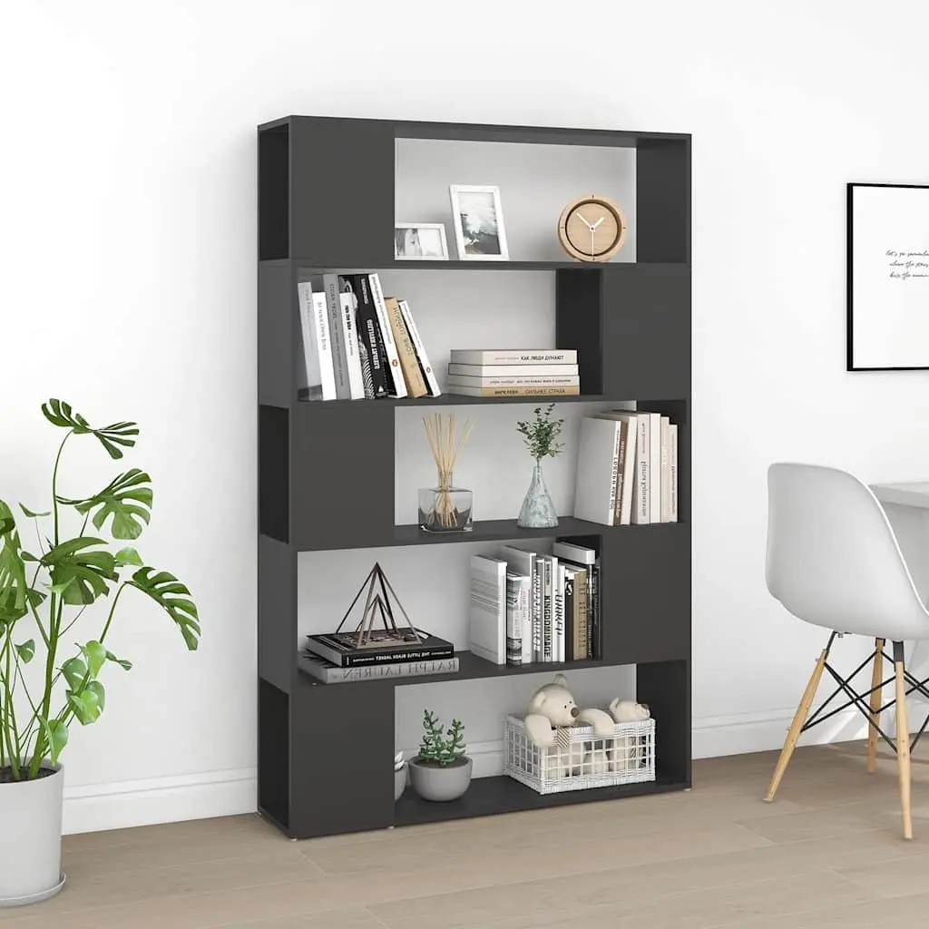 Book Cabinet Room Divider Storage Unit Grey 100x24x155cm