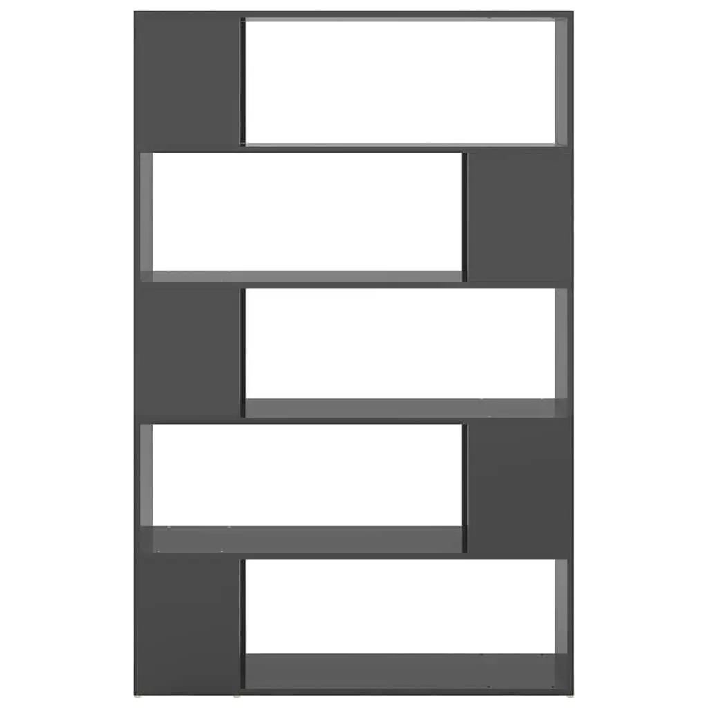 Book Cabinet Room Divider Grey Shelving Unit 5 Compartments Storage Organiser