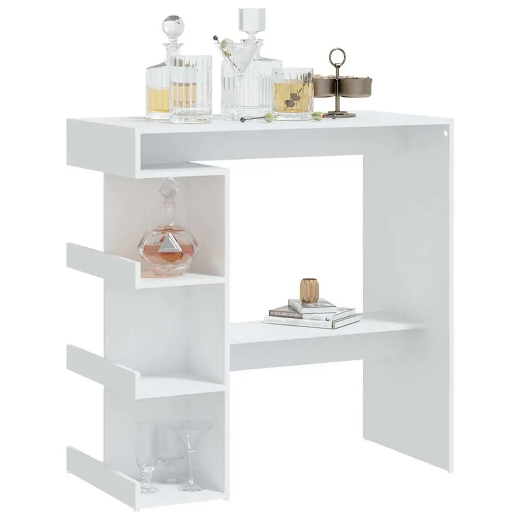 Bar Table Space-Saving with Storage Racks 100 x 50 x 101.5 cm White