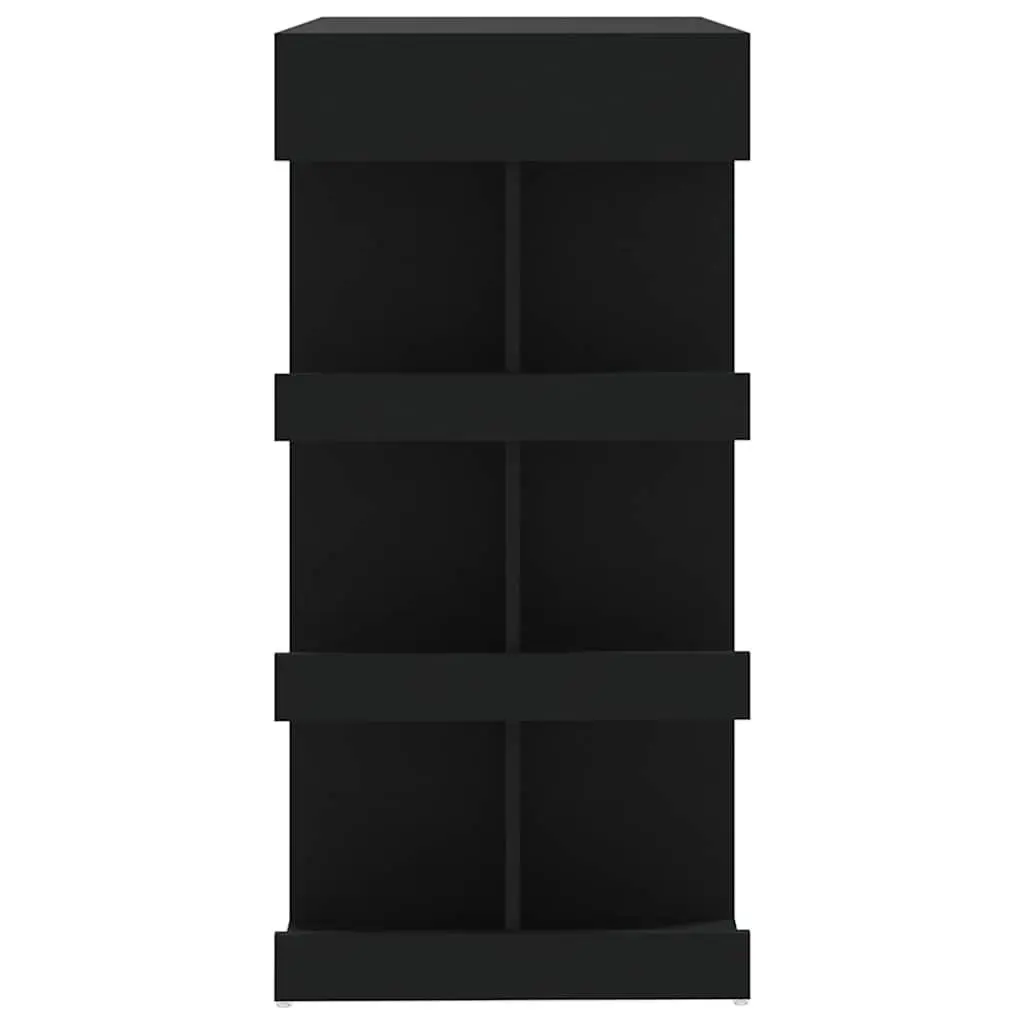 Bar Table with Storage Racks Compact Black Kitchen Dining High Top Counter