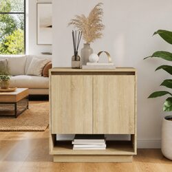 Engineered Wood Brown Sideboard with Storage Solutions