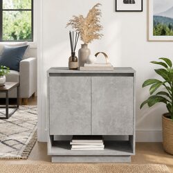Engineered Wood Sideboard Cabinet with Grey Finish