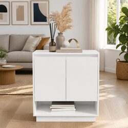 Functional High Gloss White Sideboard Storage Unit