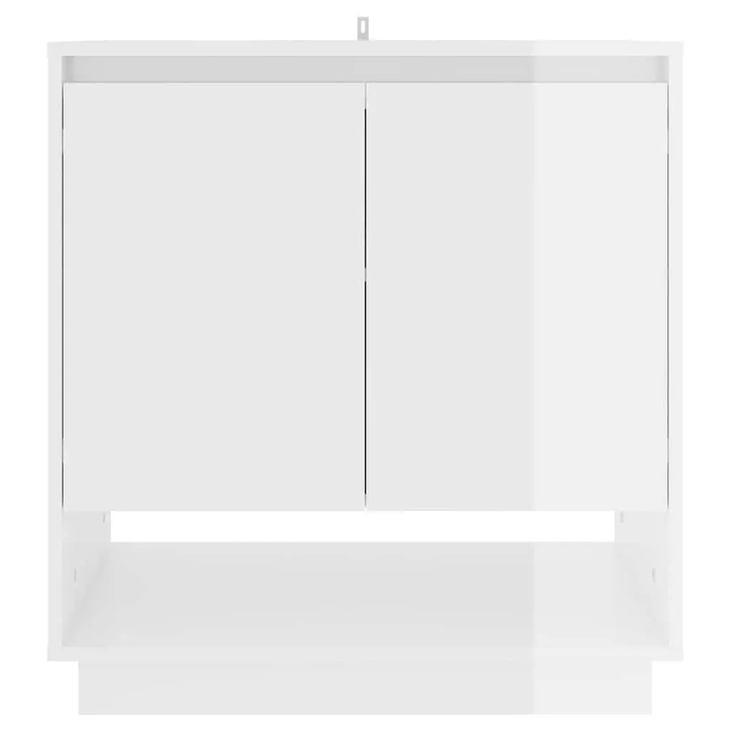 Sideboard Minimalist Storage High Gloss White 70 x 41 x 75 cm