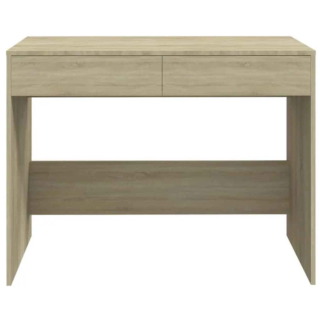 Office Desk Spacious Work Surface Beige Engineered Wood with 2 Storage Drawers