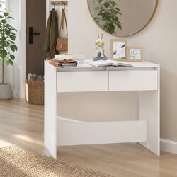 Engineered Wood Console Table with Two Drawers