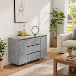 Engineered Wood Sideboard Cabinet with 3 Drawers, 2 Doors