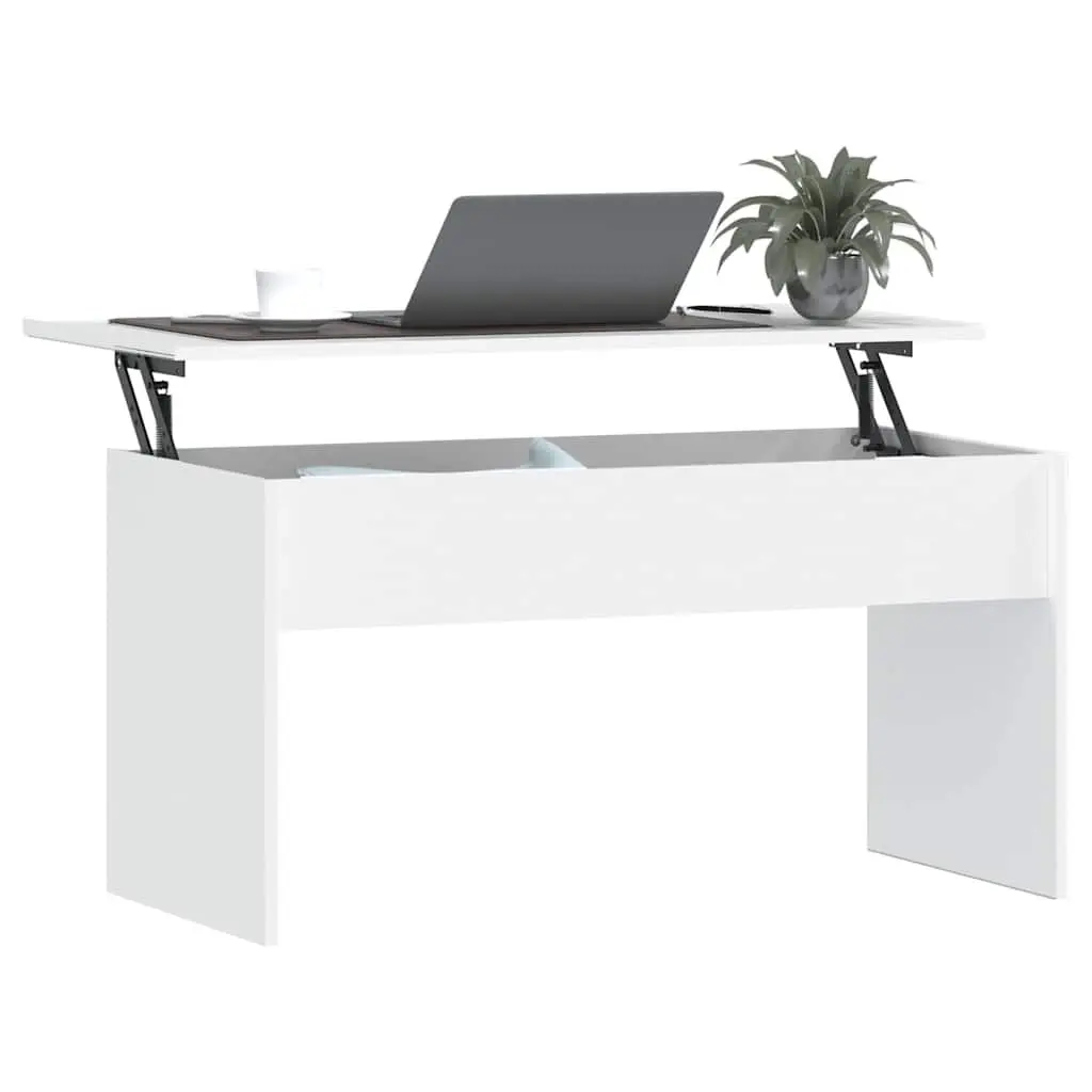 Coffee Table Lift Top Storage Compartment White 102 x 50.5 x 52.5 cm