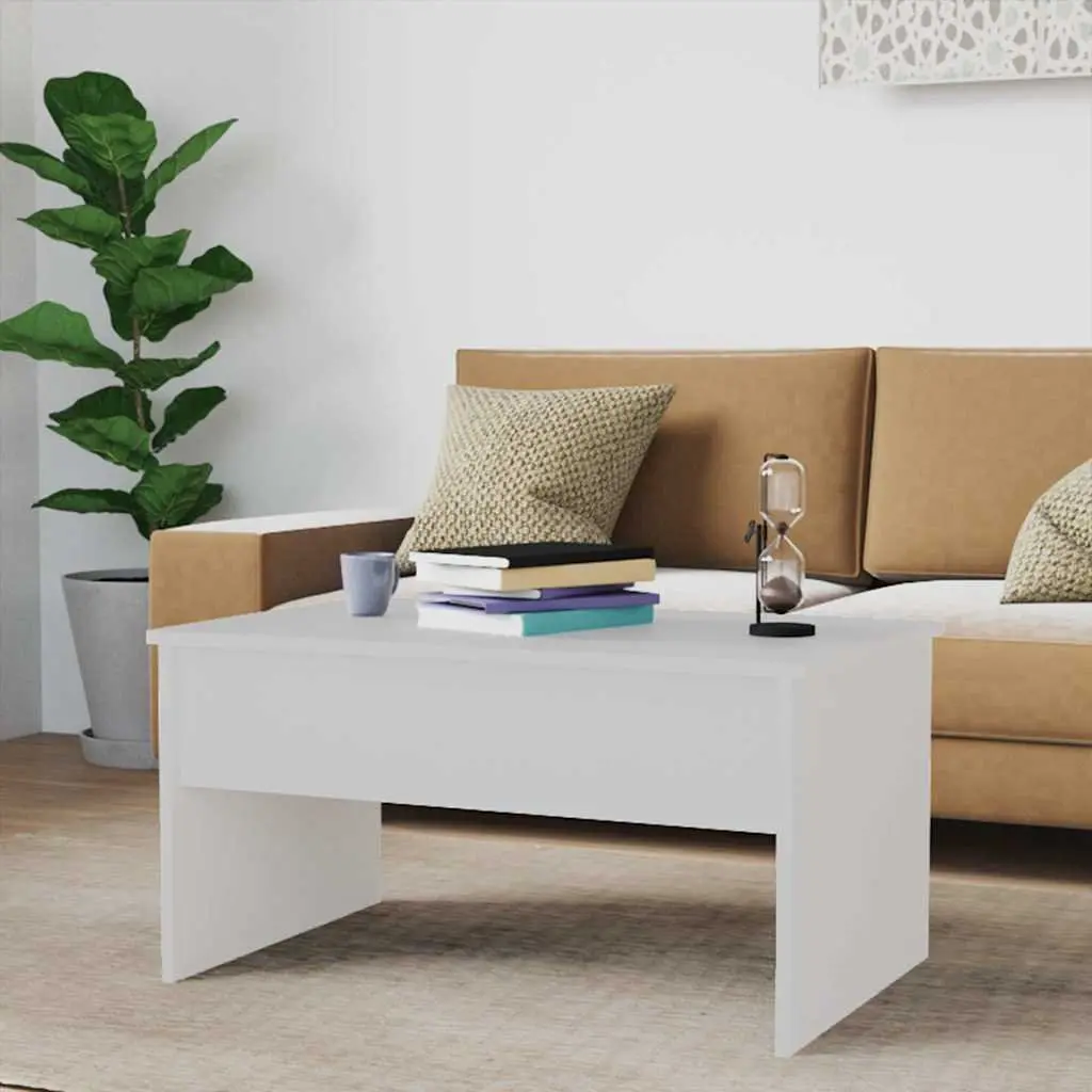 Coffee Table Lift Top Hidden Storage Engineered Wood White