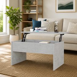 Engineered Wood Coffee Table with Lift-Top Design
