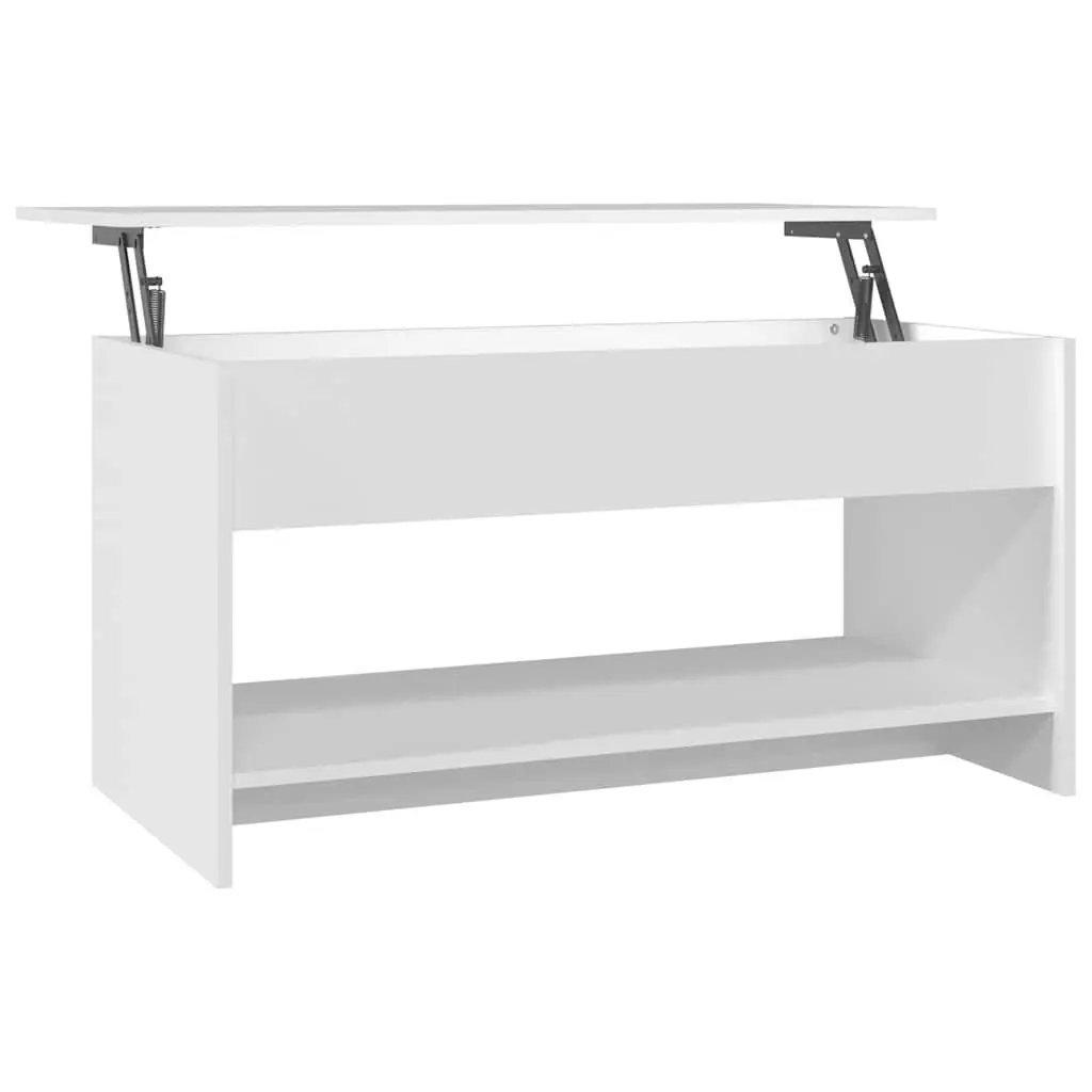 Coffee Table Adjustable Lift Top White Engineered Wood