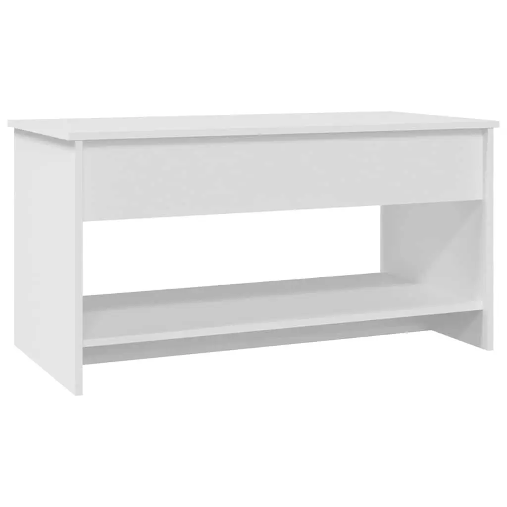 Coffee Table Adjustable Lift Top White Engineered Wood
