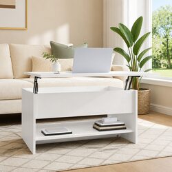 High Gloss White Coffee Table with Lift Top Storage