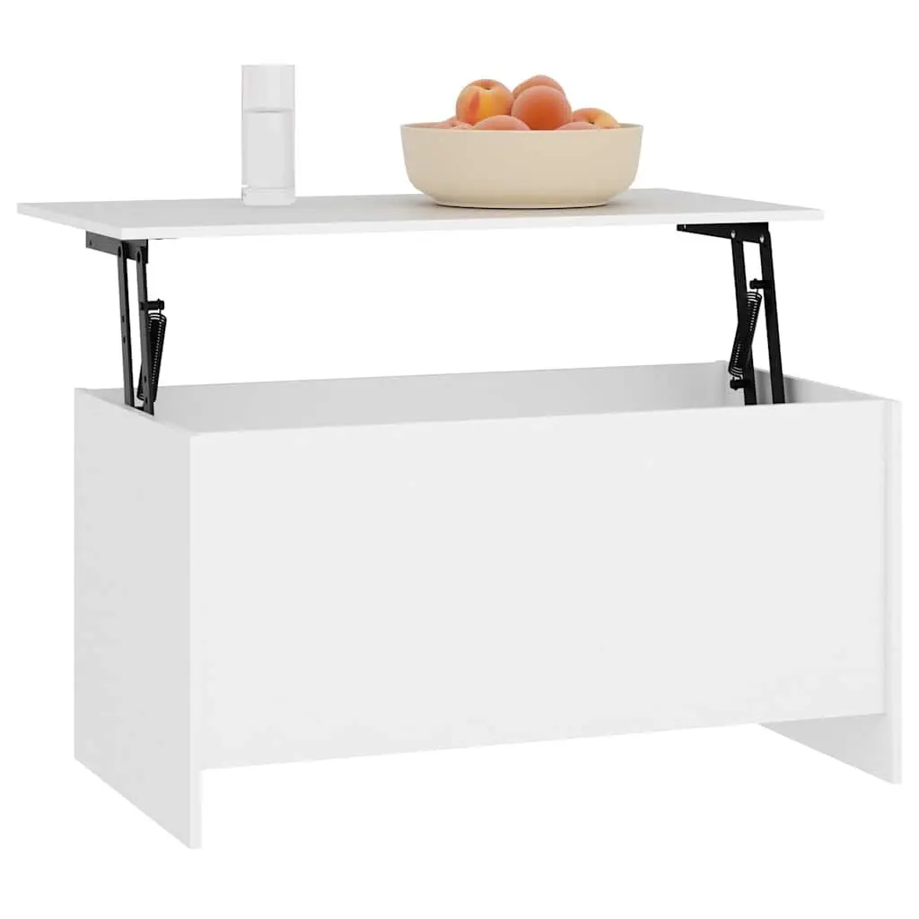Lift Top Coffee Table White Storage Compartment 102x55.5cm Engineered Wood