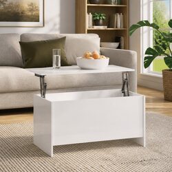 Lift Top Coffee Table in High Gloss White Finish