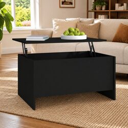 Black Lift-Top Coffee Table with Hidden Storage
