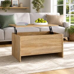 Brown Engineered Wood Coffee Table with Lift-Top