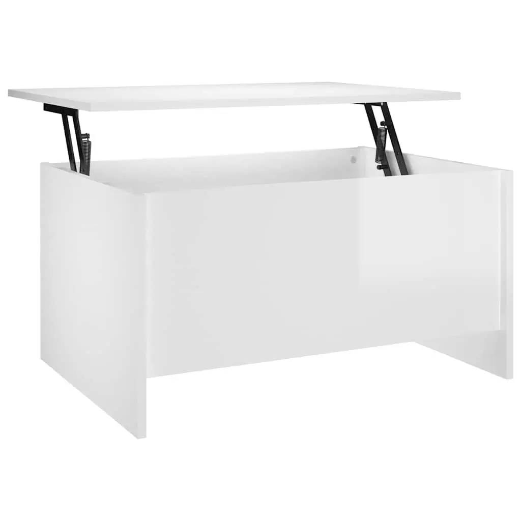 Coffee Table Lift Top Storage White High Gloss Engineered Wood