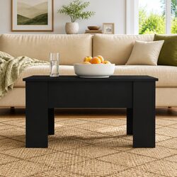 Black Lift Top Coffee Table with Storage Compartment