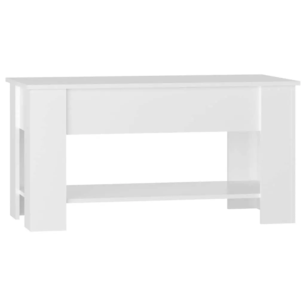 Coffee Table Lift-Top Modern White High Gloss 101 x 49 x 52 cm