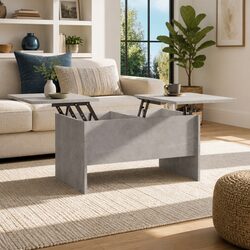 Adjustable Grey Coffee Table with Engineered Wood