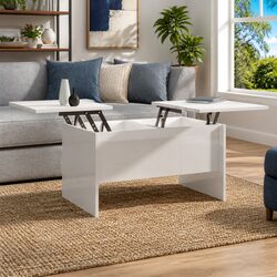 Lift Top Coffee Table in White High Gloss Finish