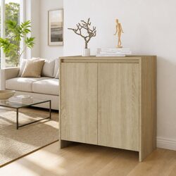 2 Door Beige Sideboard Cabinet with Ample Storage