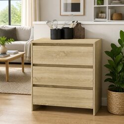 3-Drawer Sideboard Storage Cabinet in Brown