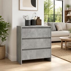 Grey Engineered Wood Sideboard Storage Cabinet 70x41x75cm