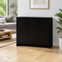 Functional Black Buffet Cabinet with Three Storage Doors