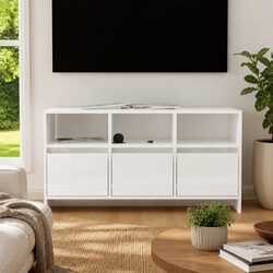 White High Gloss TV Cabinet with Storage Drawers