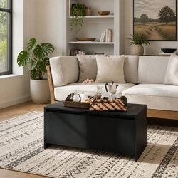 Black Coffee Table with Drawers for Practical Storage
