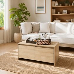 Modern Coffee Table with Storage Drawers and Durable Design