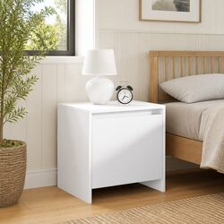 Sturdy White Nightstand with Engineered Wood Construction
