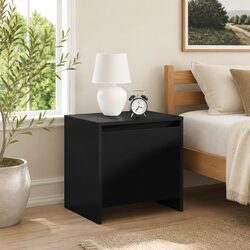 Black Bedside Cabinet 45x34x44.5 cm with Door