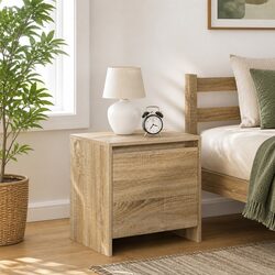 Engineered Wood Bedside Cabinet with Storage Door