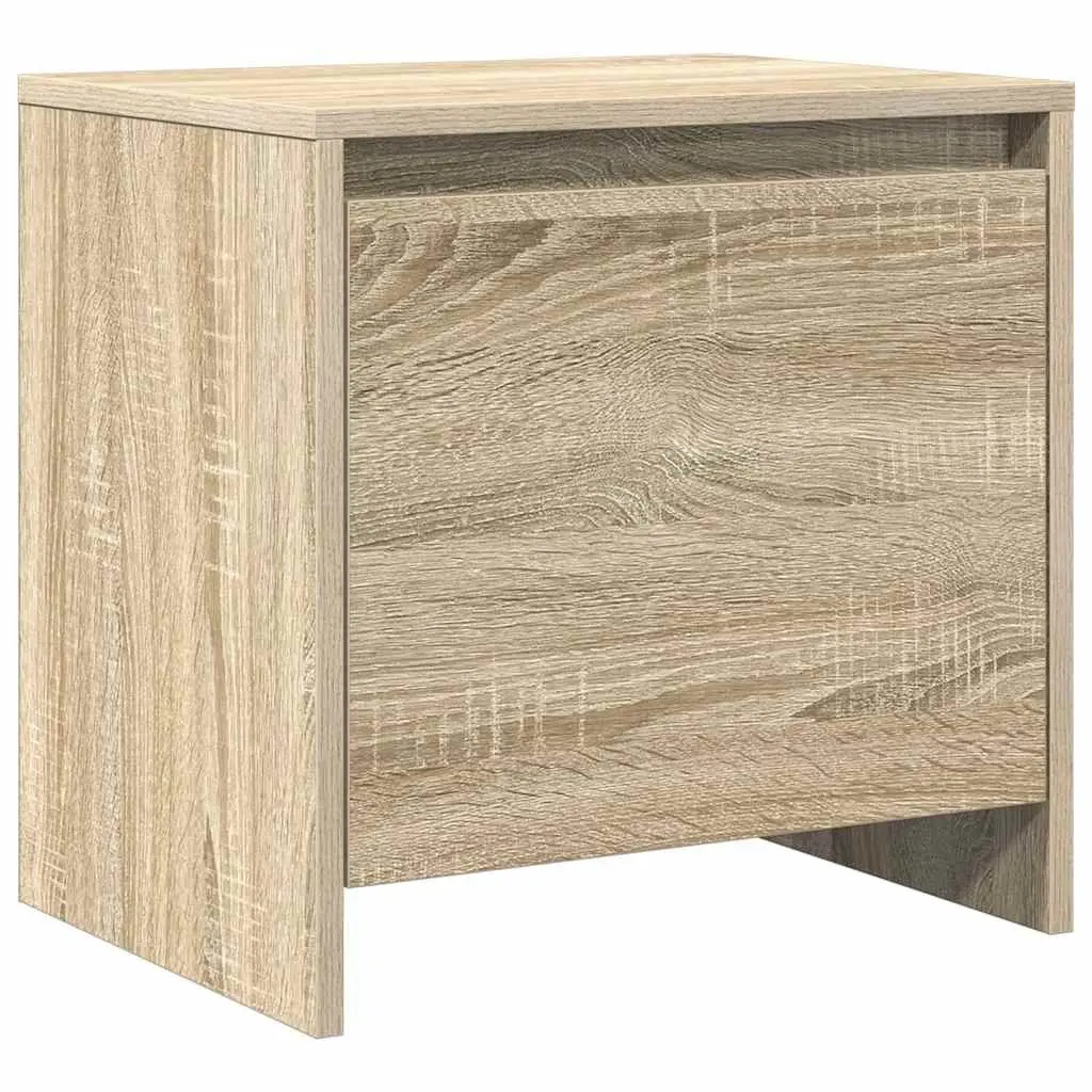Bedside Cabinet Storage Engineered Wood Single Door 45x34x44.5cm Beige 2 Piece